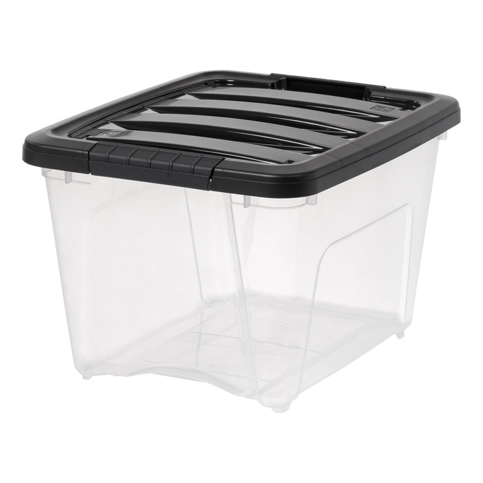 Plastic Storage Bins, Stackable Storage Container with Secure Latching Buckles and Black Lid, 19 Qt. - IRIS USA, Inc.