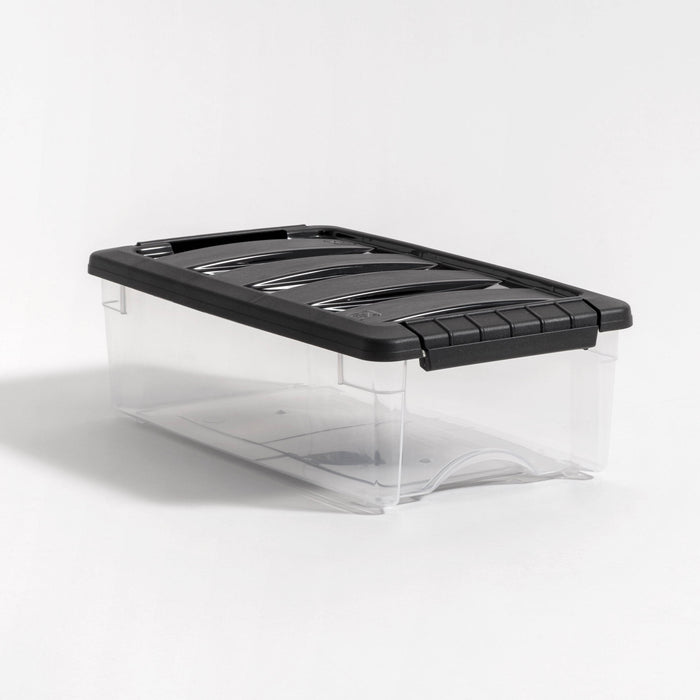 Plastic Storage Bins, Stackable Storage Container with Secure Latching Buckles and Black Lid, 5 Qt. - IRIS USA, Inc.