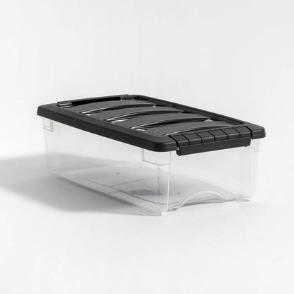 Plastic Storage Bins, Stackable Storage Container with Secure Latching Buckles and Black Lid, 5 Qt. - IRIS USA, Inc.