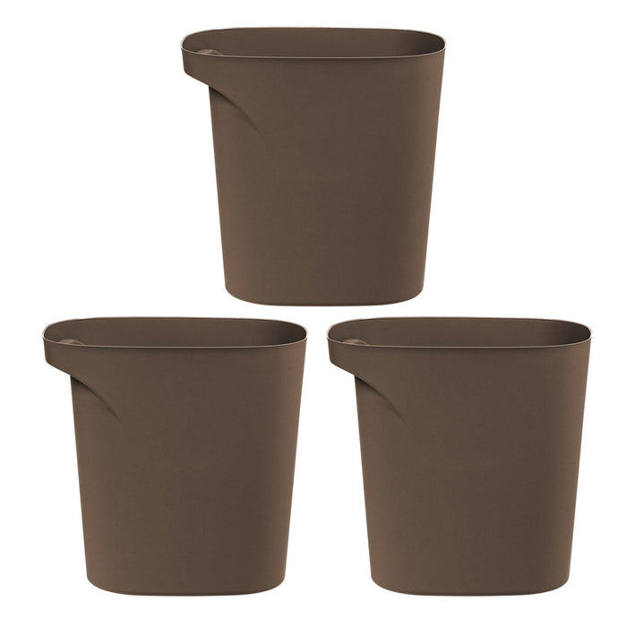 IRIS USA Plastic Trash-Can Wastebasket for Bathroom-Kitchen-Bedroom, 6 Gallon, 3PC - IRIS USA, Inc.