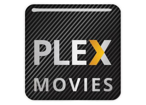 Plex Movies 1"x1" Chrome Effect Domed Case Badge / Sticker Logo
