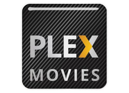 Plex Movies 1"x1" Chrome Effect Domed Case Badge / Sticker Logo