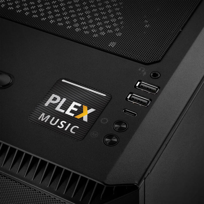 Plex Music 1"x1" Chrome Effect Domed Case Badge / Sticker Logo