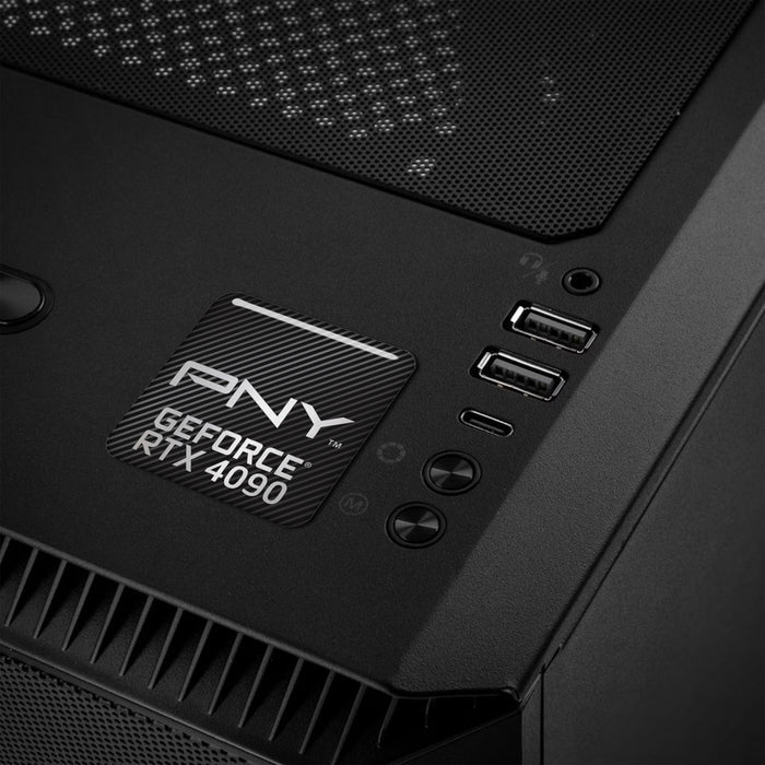 PNY GeForce RTX 4090 1"x1" Chrome Effect Domed Case Badge / Sticker Logo