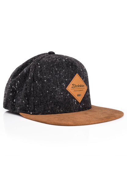 Blackskies-Port-Dover-Snapback-Cap-Black-Speckle-Beige-Suede-3