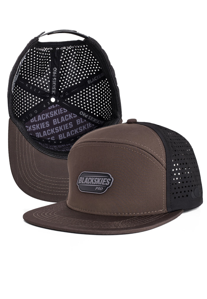 Two baseball caps with 'Blackskies' branding on a white background