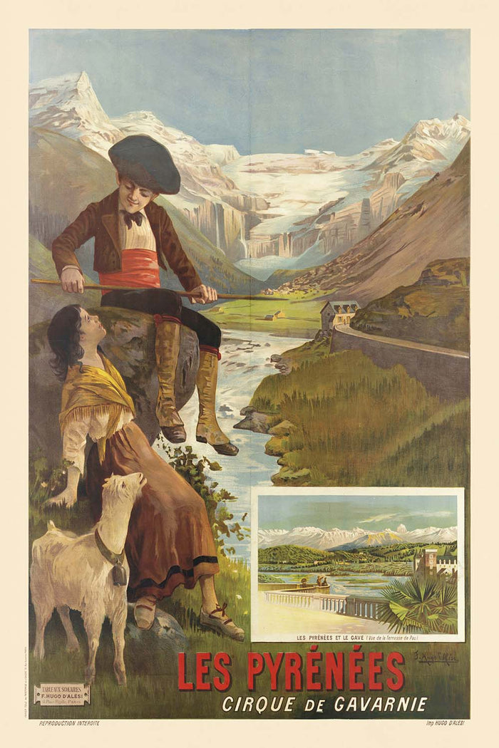 Pyrenees Travel Poster: Cirque de Gavarnie by F. Hugo d’Alési, 1890