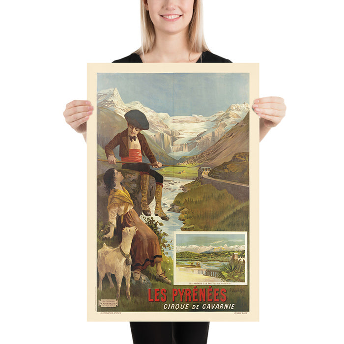 Pyrenees Travel Poster: Cirque de Gavarnie by F. Hugo d’Alési, 1890