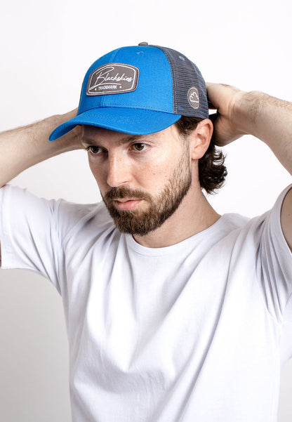 Blackskies Razor Trucker Hat Cap Baseball Blue Grey Mens Mesh Model
