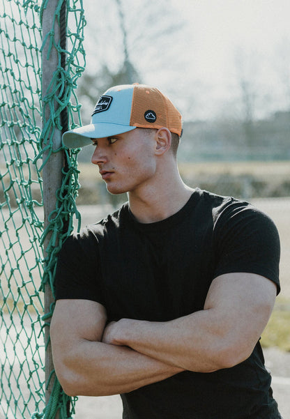 Race-Baseball-Cap-Light-Blue-Orange-Light-Blue-Model-2