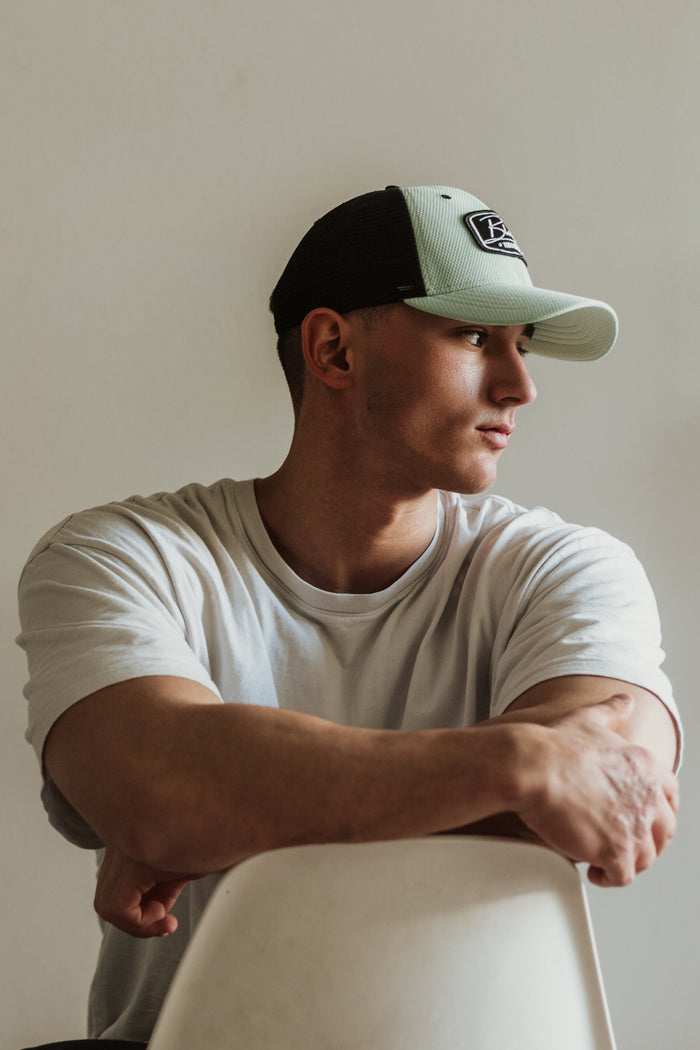 Blackskies-Race-Baseball-Cap-Mint-Black-Model-2