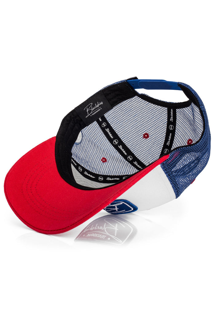 Blackskies-Razor-Baseball-Hat-White-Blue-Red-Snapback-Trucker-Mesh-Inside