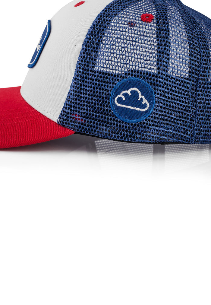 Blackskies-Razor-Baseball-Hat-White-Blue-Red-Snapback-Trucker-Mesh-Detail