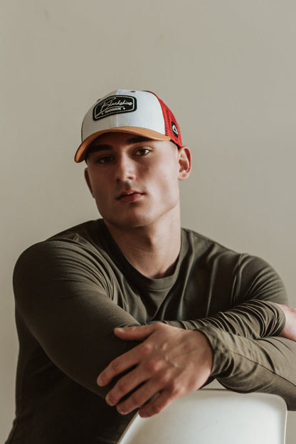 Blackskies-Race-Baseball-Cap-White-Maroon-Beige-Suede-Model-2