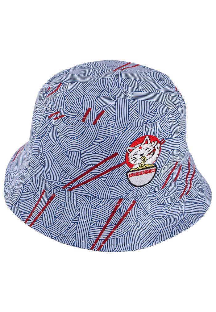 Blackskies-Ramen-Bucket-Hat-Blue-Cat-Top