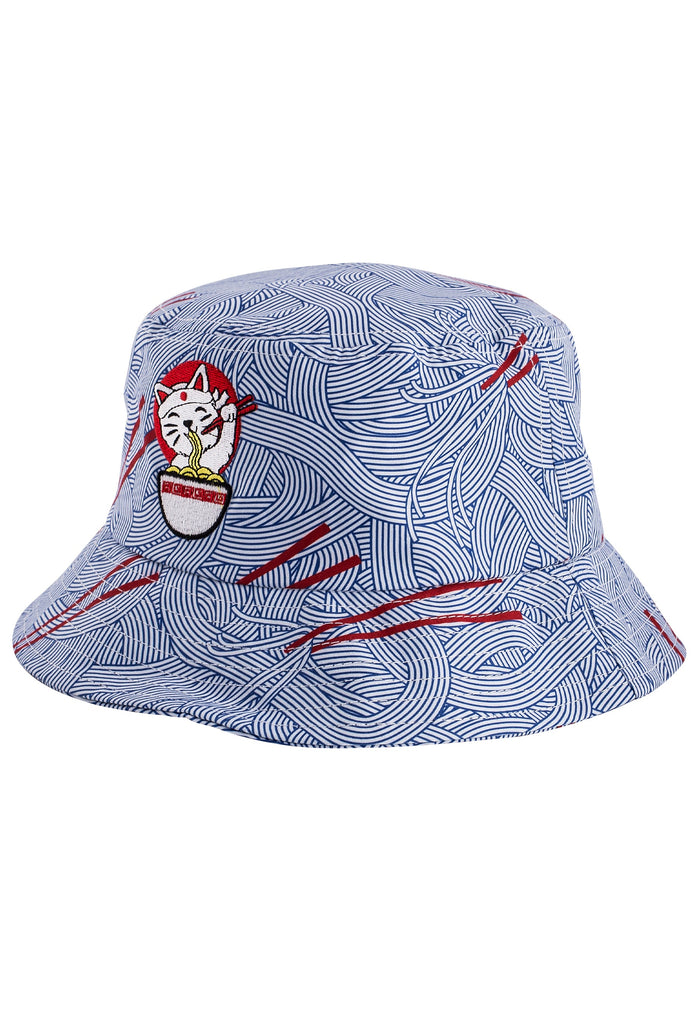 Blackskies-Ramen-Bucket-Hat-Blue-Cat-Side