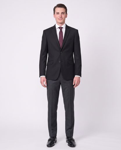 Raphael Slim Fit Solid Black Two Button Blazer Sportcoat