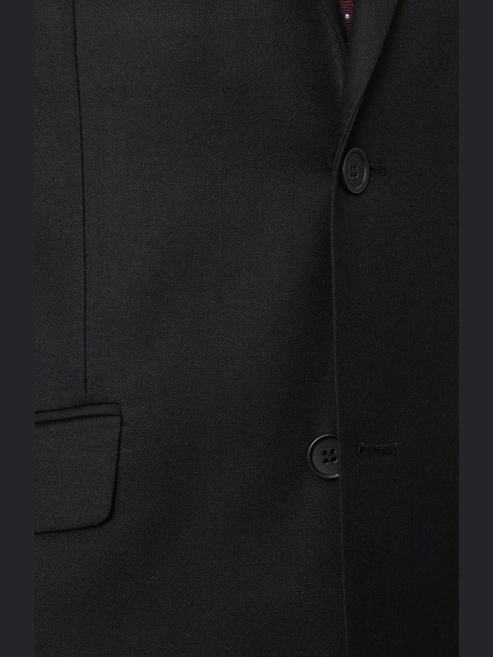 Raphael BLAZERS Raphael Slim Fit Solid Black Two Button Blazer Sportcoat