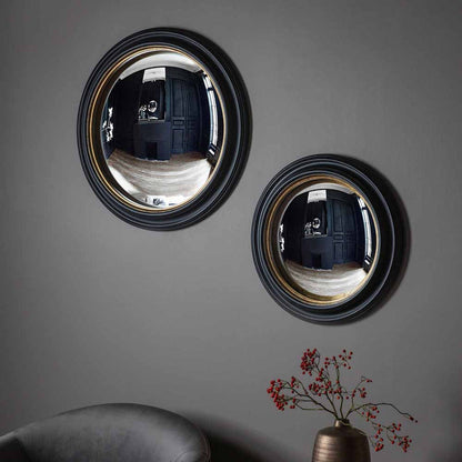 Rocquefort Convex Mirror Large Black / Gold