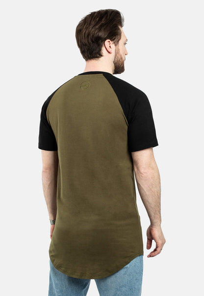 Blackskies-Round-Longline-Baseball-Short-Sleeve-T-Shirt-Olive-Black-Back-Curved