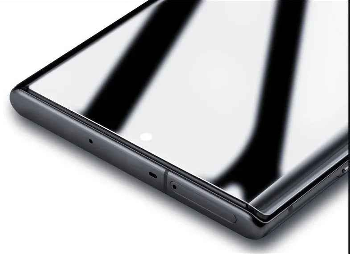 Samsung Galaxy S24 Ultra clear tempered glass screen protector with 9H hardness by TechPlus, showing the front of the device with protector applied.