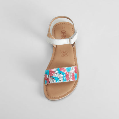 Sandalia de tiras de piel multicolor OH GIRL