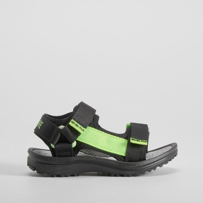 Sandalia deportiva negra y amarilla SEVEN FIVE