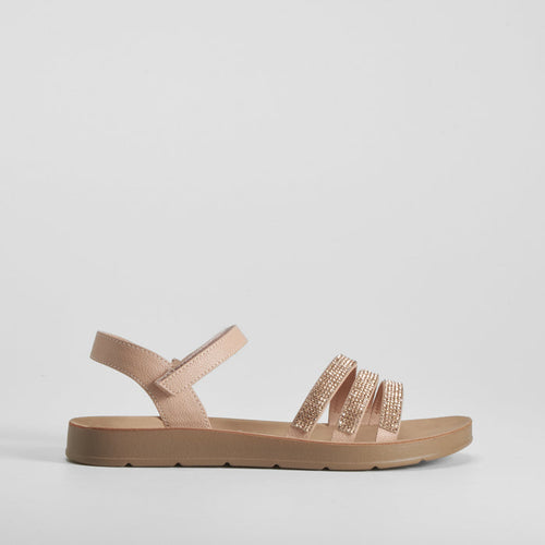 Sandalia plana con brillo rosa OH GIRL