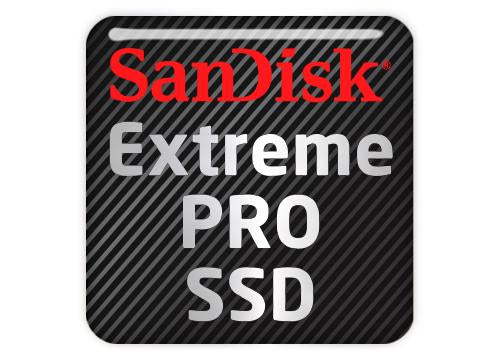 SanDisk Extreme Pro SSD 1"x1" Chrome Effect Domed Case Badge / Sticker Logo