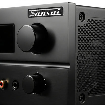 Sansui 2"x0.5" Chrome Effect Domed Case Badge / Sticker Logo