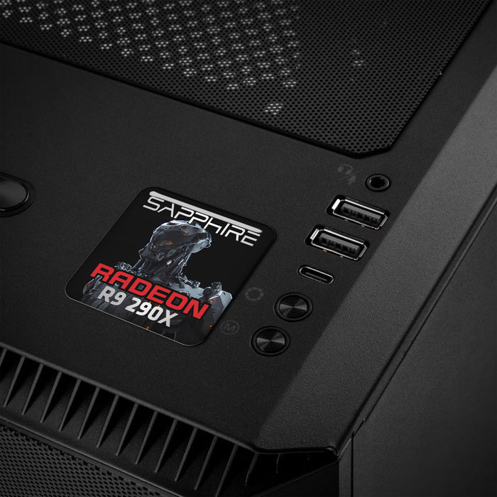 Sapphire Radeon R9 290X 1"x1" Chrome Effect Domed Case Badge / Sticker Logo