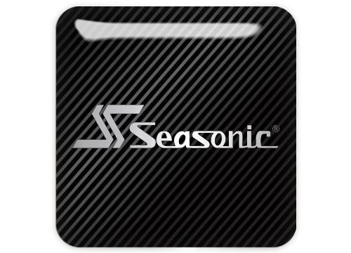Seasonic 1"x1" Chrome Effect Domed Case Badge / Sticker Logo