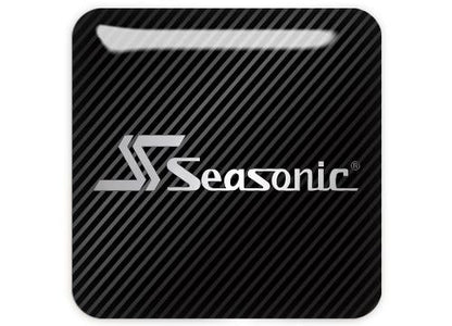 Seasonic 1"x1" Chrome Effect Domed Case Badge / Sticker Logo