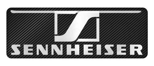 Sennheiser 2.75"x1" Chrome Effect Domed Case Badge / Sticker Logo