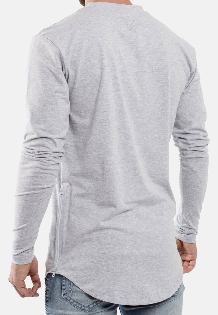 Oversize-Side-Zip-Longline-Longsleeve-T-Shirt-Ashgrey-Zipper-Detail
