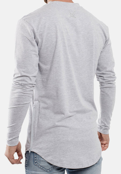 Oversize-Side-Zip-Longline-Longsleeve-T-Shirt-Ashgrey-Zipper-Detail