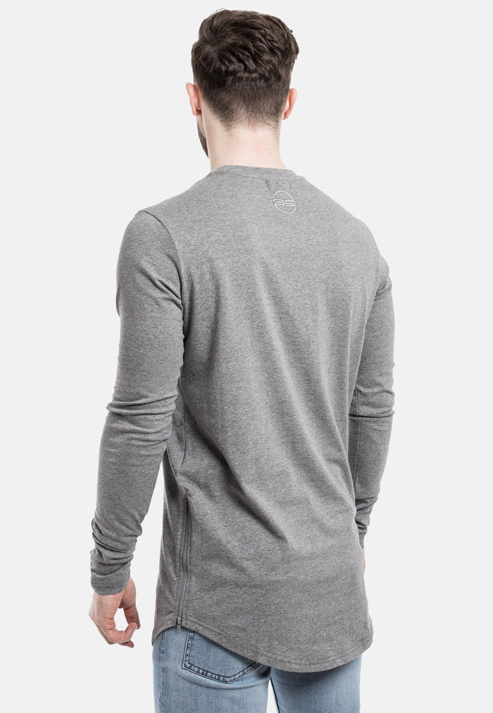Blackskies-Side-Zip-Longline-Long-Sleeve-T-Shirt-Grey-Curved-Hem-Back