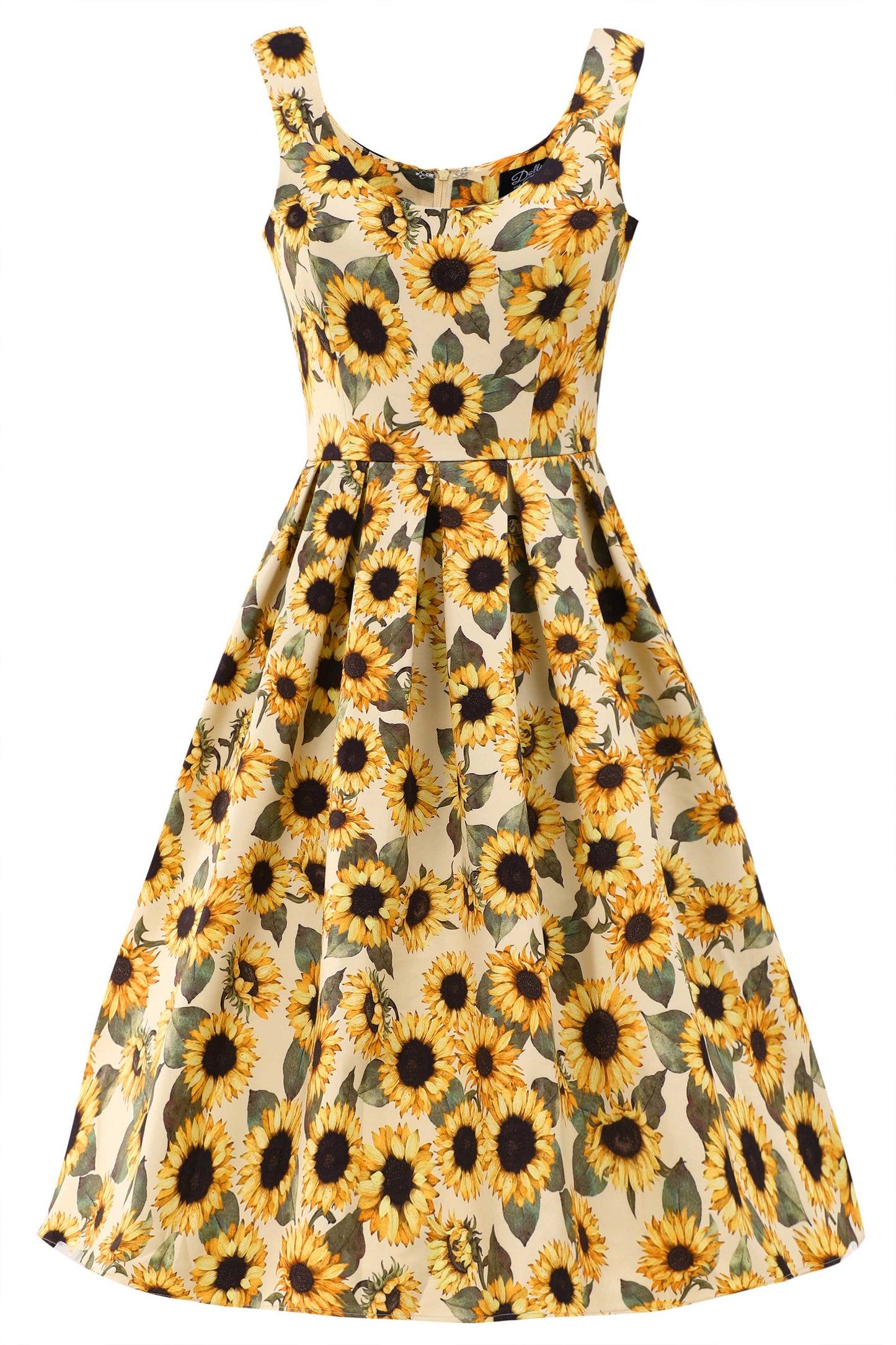 Amanda Sunflower Flared Dress