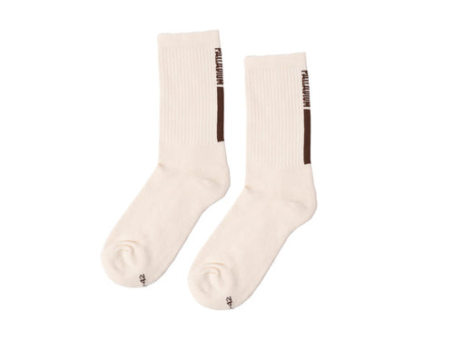 SX7472-156 | STRIPE LOGO SOCKS | VANILLA