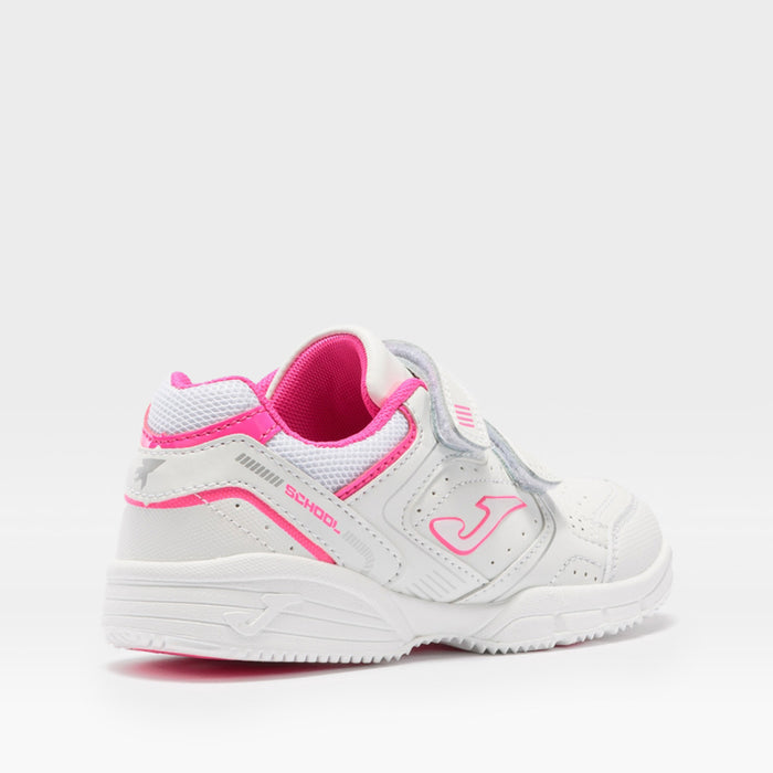 Tenis básico School blanco y rosa de JOMA