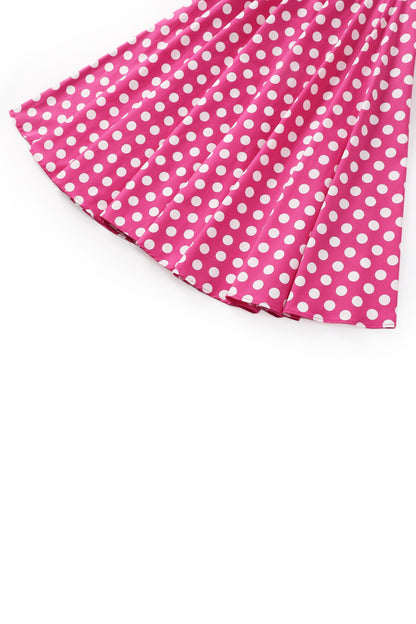 Maisie Hot Pink Polka Dot Full Circle Midi Skirt