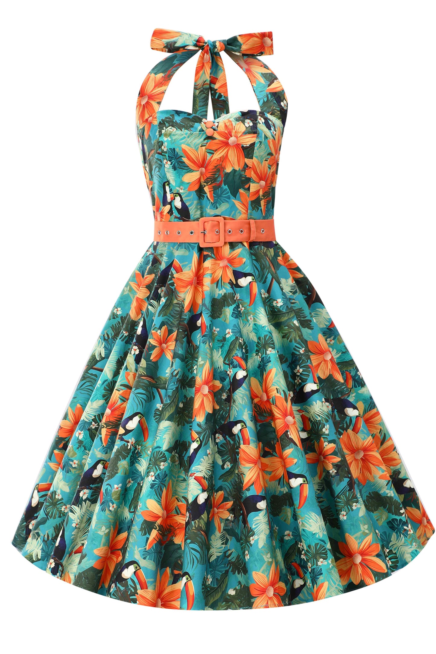 Daisy Tiki Toucan Halter Dress