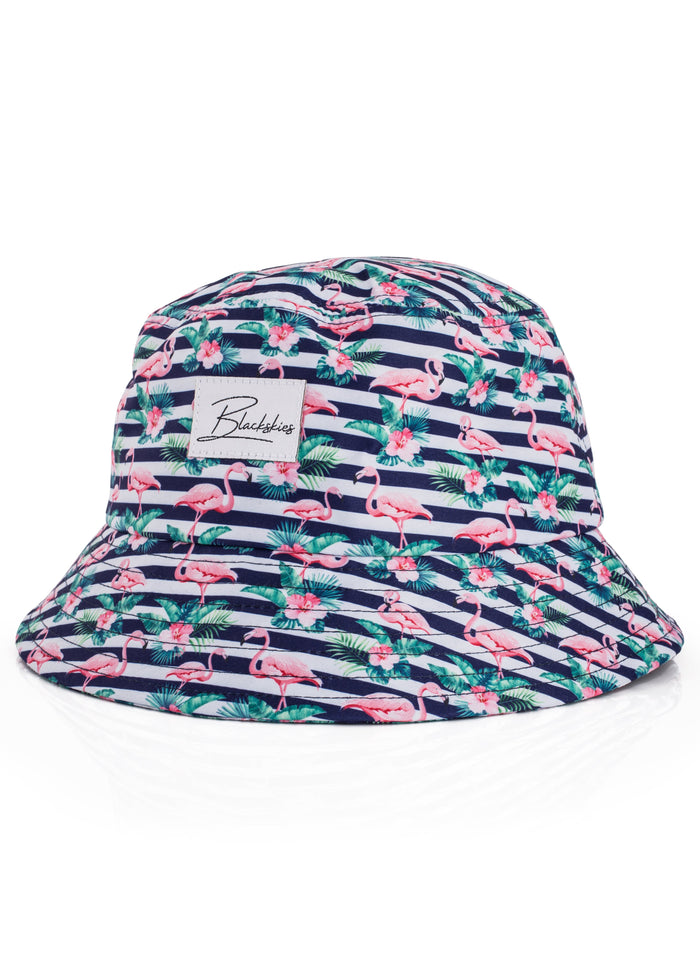 Blackskies-Tropical-Flamingo-Bucket-Hat-Blue-White-Striped-3