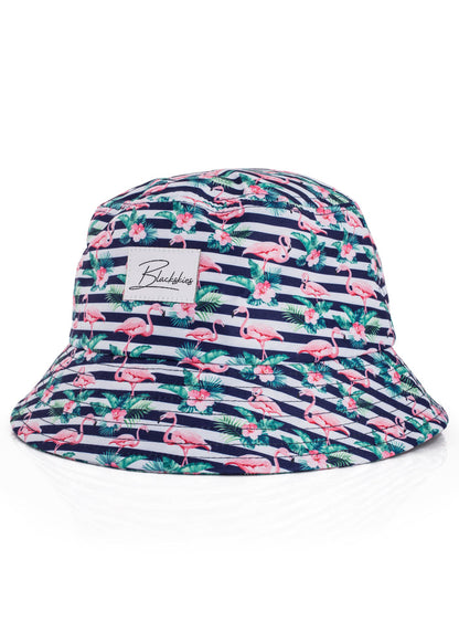 Blackskies-Tropical-Flamingo-Bucket-Hat-Blue-White-Striped-3