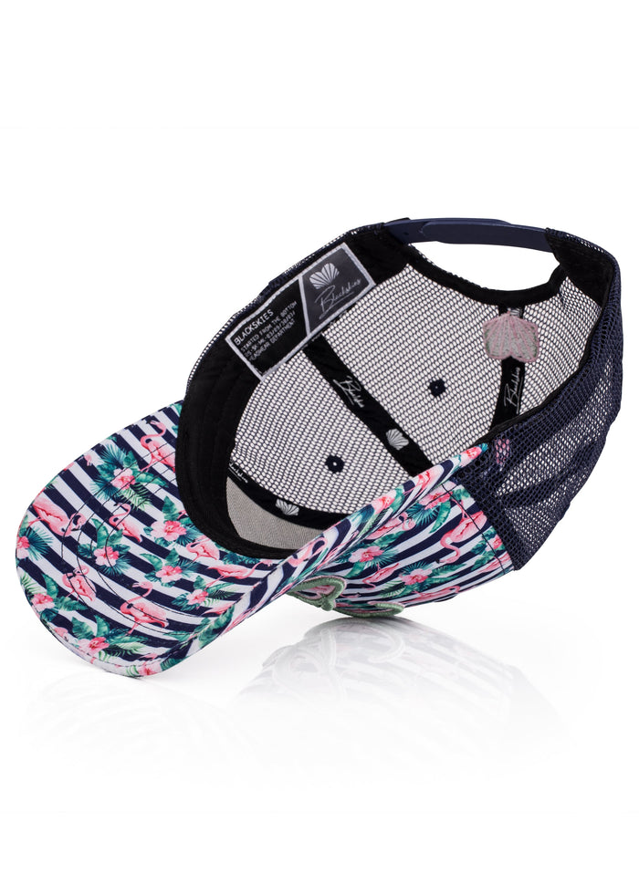 Blackskies-Tropical-Flamingo-Trucker-Cap-Blue-White-Striped-5