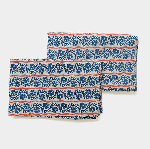 Vipin Cotton Pillowcases in Indigo: Set of 2 - Collyer's Mansion