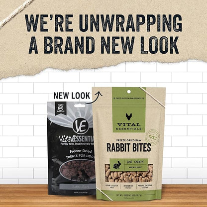 Vital Essentials Freeze Dried Rabbit Bites Vital Treats for Dogs