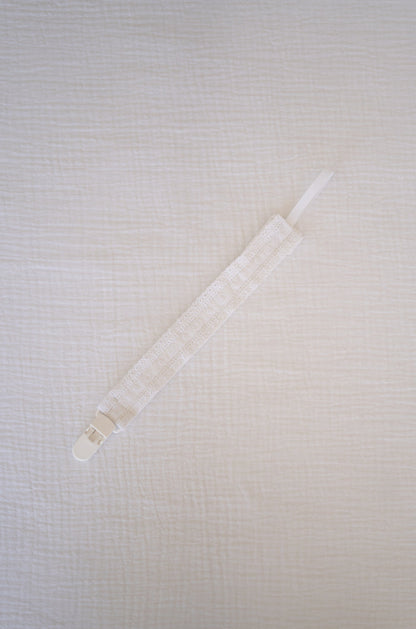 White Broderie Pacifier Holder