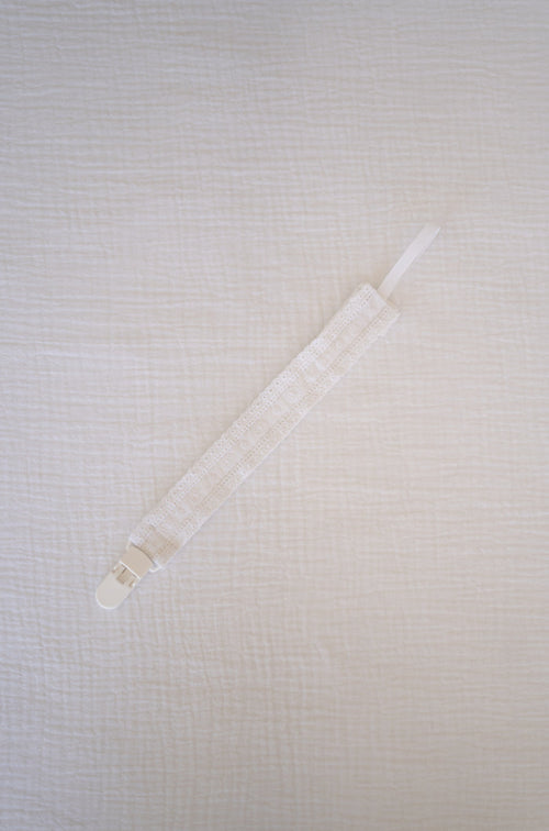 White Broderie Pacifier Holder