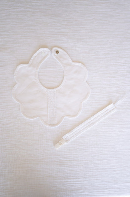 White Broderie Pacifier Holder